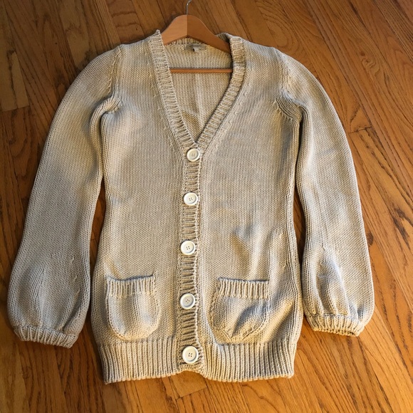 Burberry Sweaters - Burberry Bell Sleeve Khaki Cotton Cardigan Sweater - All Year Wear!